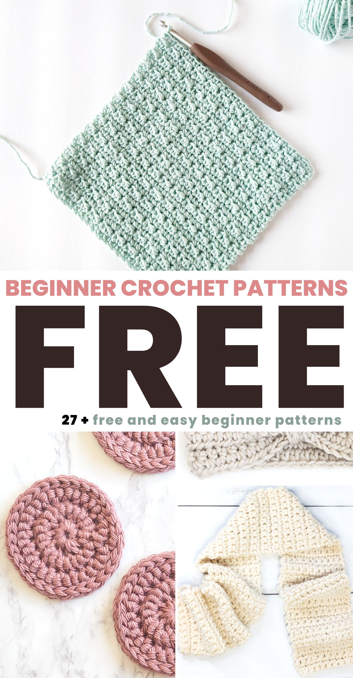 27 Free Easy Crochet Patterns for Beginners: Quick and Simple